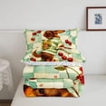 thumbnail image 5 of Homewish Plaid Dachshund Dog Full Size Comforter Sets,Lovely Cherry Floral Bedding Comforter Set,Green,Colorful Stars Reversible,3pcs,1 Comforter and 2 Pillowcases, 5 of 7