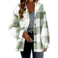 thumbnail image 5 of Neewe Women's Flannel Plaid Shacket Long Sleeve Button Down Shirts Jacket Coats, 5 of 8