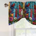 thumbnail image 5 of Tie Up Valances for Windows, Independence Day Adjustable Valance Curtains Window Treatment for Living Room/Bedroom, Red Blue Star Stripe Poppy Flower Rod Pocket Kitchen Curtains & Drapes 42x18 Inch, 5 of 9