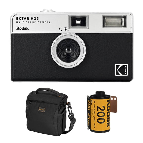 Kodak EKTAR H35 Half Frame Film Camera, Black with Start Shooting Kit