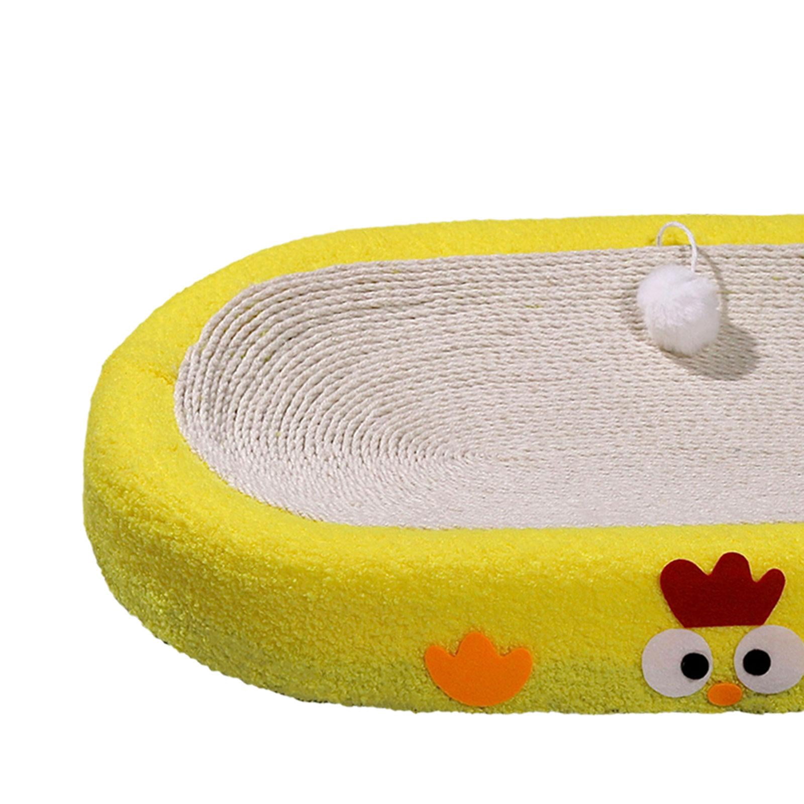 DOLITY Cat Scratch Pad Pet Gift Comfortable Durable High Dense Sisal Scratcer Board Yellow Oval