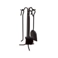 thumbnail image 1 of Panacea Ensemble d'Outils de Cheminée 4 Pcs avec Brosse, Pelle et Tisonnier, Noir, 1 of 8