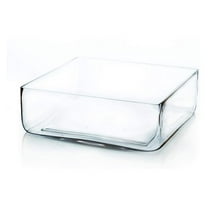 Glass Vase, 12" Square Block Clear Planter Terrarium - Floral Centerpiece Container for Wedding, Home Decor, Events - 1 Piece