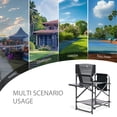 thumbnail image 2 of EVER ADVANCED Medium Tall Directors Chair 23.2" Seat Height, Folding Makeup Artist Chair with Side Table Cup Holder and Storage Pocket, Supports 400 lbs, Grey, 2 of 12