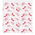 thumbnail image 3 of Ambesonne Fashion Shower Curtain, Fashion High Heels Flowers, 69"Wx84"L, Red White, 3 of 5