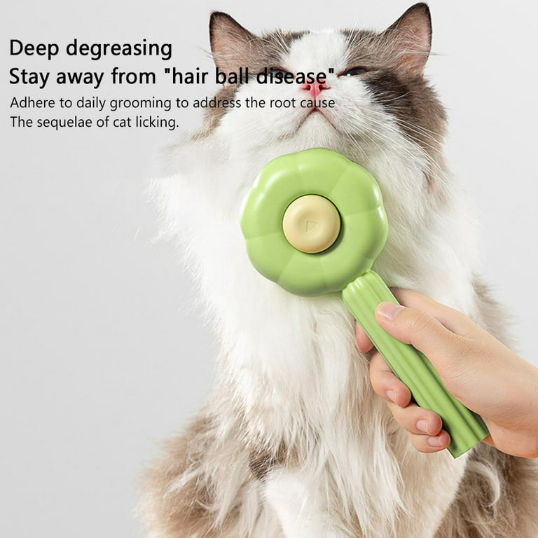 Sunflower Cat & Dog Cleaning Hair Massage Comb with Automatic Hair Remover  M4L0 