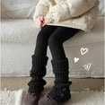 thumbnail image 6 of KAUOD Girls Knit Thermal Tights Pants Thick Fleece Stretchy School Leggings Kids Toddler Winter Warm Opaque Pantyhose, 6 of 6