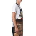 thumbnail image 3 of Naloa Rustic American Flag Wood Apron Kitchen Aprons with Pockets for Women Men Chef, 3 of 8
