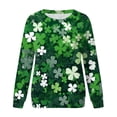 thumbnail image 5 of ASFGIMUJ Women St Pa Day T Shirts Crewneck Green Sweatshirt Raglan Sleeve Shirt Pullover Tops Loose Suitable Dressy Tops,Size S, 5 of 5