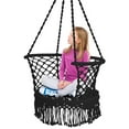 thumbnail image 1 of Costway Hanging Hammock Chair Cotton Rope Macrame Swing Indoor Outdoor Black, 1 of 10