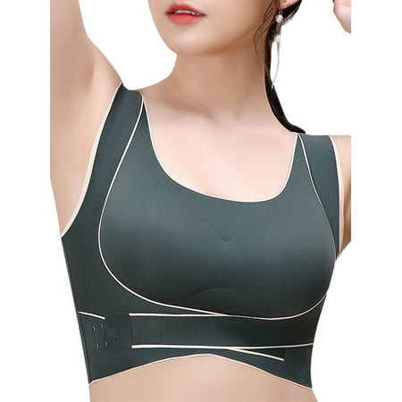 

Women s Seamless Workout Bra Side Buckles Wide Shoulder Straps Hunchback Fitness Yoga Underwear