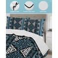 thumbnail image 3 of Twin XL Quilt Bedding Set, Navy Blue Boho Reversible Summer Quilt 3 Pieces, Geometric Vintage Abstract Art Ethnic Tribe Lightweight Bedspreads Coverlets with 2 Pillow Shams for All Seasons, 3 of 5