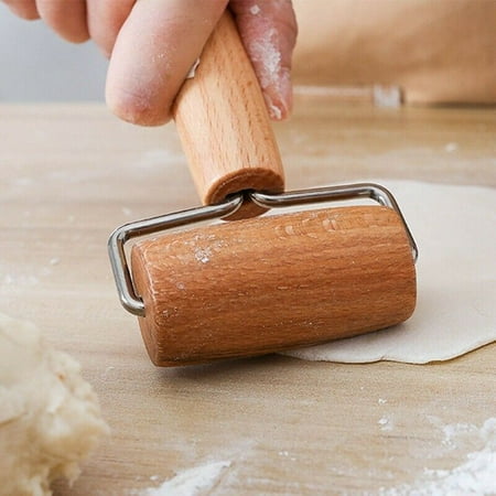 Fancyleo 1pc Double Dough Roller Pastry Pizza Pasta Hand Rolling Pin Wood Rolling (Best Rolling Pin For Dough)