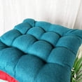 thumbnail image 2 of XmhyTop Set of 4 Square Tufted Chair Pads, Solid Color Indoor Seat Cushions with Ties, Plush Pillows for Dining & Kitchen Chairs Kq Blue 18"x18"x3", 2 of 4