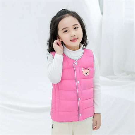 

ZMHEGW Jacket For Toddler Child Baby Boys Girls Cute Cartoon Animals Letter Sleeveless Winter Solid Vest Outer Outwear Outfits Clothes