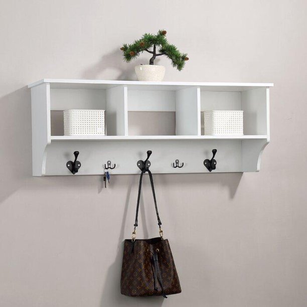 Vanity Art Entryway 5 Hook Wall Mounted Coat Rack With Storage Hanging Shelf Organizer In White F10003wt Bk Com - Wall Mounted Coat Rack With Shelf Grey Vanity Art Entryway 5 Hook Wall Mounted Coat Rack With Storage Hanging Shelf Organizer In White F10003wt Bk Com - Wall Mounted Coat Rack With Shelf Grey