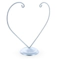 thumbnail image 4 of Open-Top Heart Twisted Silver Metal Ornament Display Stand 9 Inches (Poland), 4 of 4