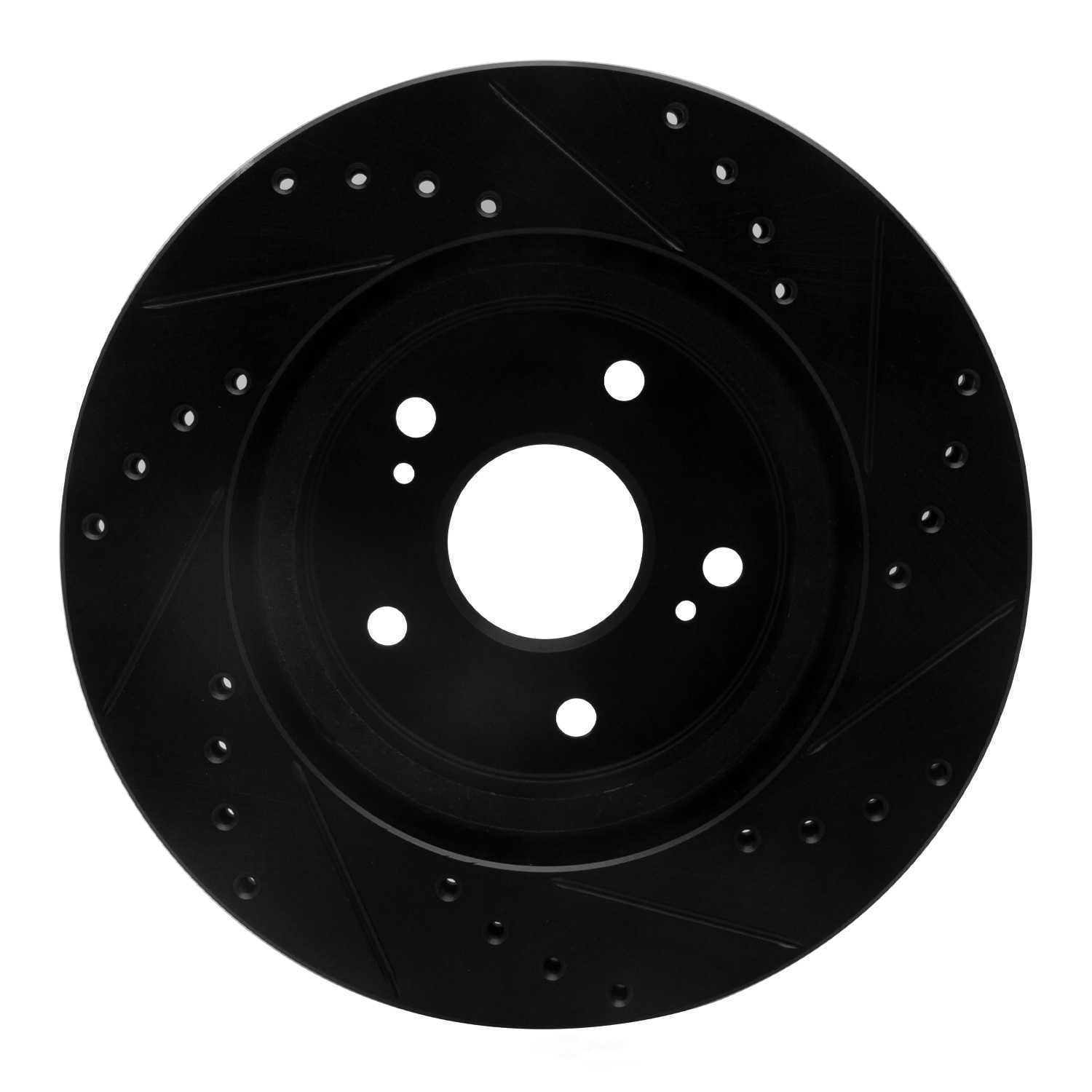 Dynamic Friction Company 633-01014L DFC Brake Rotor - Drilled And Slotted - Black