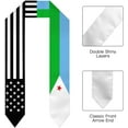 thumbnail image 2 of Djibouti Mix United States Black American Flag Graduation Stole Shawl Sash Scraf Gift For Abroad Student International Study, 2 of 6