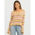 thumbnail image 3 of Jessica Simpson Women's Lilianna Cotton Pointelle Sweater with Long Sleeves, Lightweight, Sizes XS-X4, 3 of 8