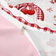 thumbnail image 4 of jejeloiu Red Cherry Monogram O Duvet Cover Set For Girls,Ribbon Bowknot Letter Design Bedding Full For Kids,Pink Reversible,3-Piece(No Comforter), 4 of 6