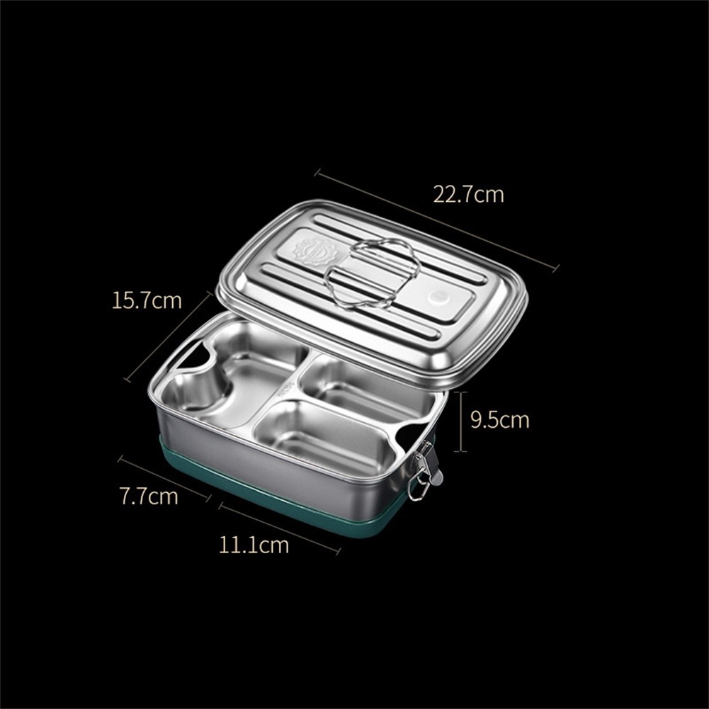 Stainless Steel Lunch Box Double-Layer With Compartment Food Container