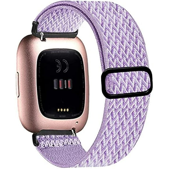 wonima11 Stretchy Bands Compatible with Fit bit Versa 2 Bands for Women Men, Adjustable Elastic Replacement Wristband for Fit bit Versa 2/1 / Lite/SE (light purple)