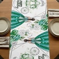 thumbnail image 5 of Table Runners 36 Inches Long Dress Scarves, Happy Birthday Farmhouse Kitchen/Dining Table Runner, Short Coffee Tablerunners, Green Luxury Dress Crown Carriage Flowers 13x36 Inch, 5 of 9