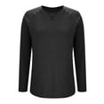 thumbnail image 4 of Prolriy Womens Shirts, Womens Long Sleeve Shirts Casual Fall Fashion Crewneck Tops Loose Fit Lightweight Womens Tops Black L, 4 of 5