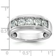 thumbnail image 3 of 14K White Gold Ibgoodman Men's Polished And Grooved 5-Stone 1 1/5 Carat Aa Quality Diamond Ringsize 10 - Jbsp, 3 of 5