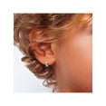 thumbnail image 4 of 925 Sterling Silver Girl's Light Blue & Clear CZ Heart Huggie Earrings 10mm, 4 of 6