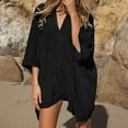 thumbnail image 2 of oqasdz Solid Color Women Beach Bathing Suit Swim Bikini Swimsuit Oversized Cover Up Dresses Comfort Female Beachwear, 2 of 8