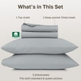 thumbnail image 5 of California Design Den Bed Sheets Queen - 1000 Thread Count 100% Cotton Sateen - Cooling, Soft & Thick with Deep Pockets - 4 Piece Sheet Set, Light Grey, 5 of 9