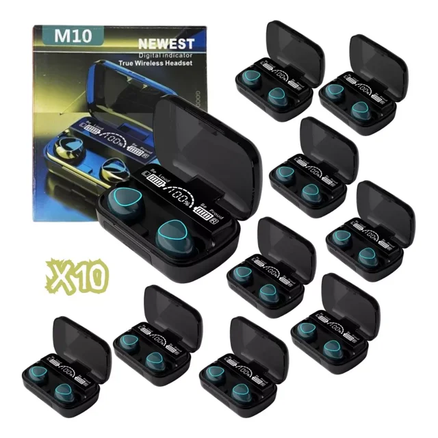 Lote 10 Pzs Manos Libres Bluetooth 5.1 Inalambrico Tws M10