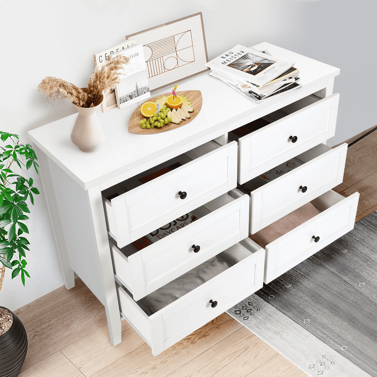 White and timber chest of drawers discount