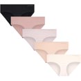 thumbnail image 1 of SURJDE Culotte Hipster en Microfibre Invisible pour Femmes, sous-Vêtements, Paquet Multiple, 1 of 7
