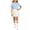 Blue#back to school outfit#19, variant on oelaio Girls Tennis Golf Outfits 3 Piece Skirt Sets Short Sleeve Polos Shirts Pleated Skirt with Socks Summer Activewear Set Purple 3-4 Years