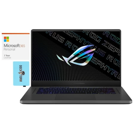 ASUS ROG Zephyrus G15 Gaming Laptop (AMD Ryzen 9 6900HS 8-Core, 15.6in 240 Hz 2560x1440, NVIDIA GeForce RTX 3080, Win 11 Pro) with Microsoft 365 Personal , Dockztorm Hub