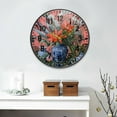 thumbnail image 2 of Yayeee Wall Clock Battery Operated 11.9" Silent Non-Ticking for Living Room, Orange Vibrant Flowers, 2 of 8