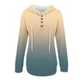 thumbnail image 5 of Busydd Womens Hoodie Fashion Gradient Hoodies Casual Long Sleeve Fleece Sweatshirt Loose Comfort Button Drawstring Pullover Tops with Pocket, 5 of 5