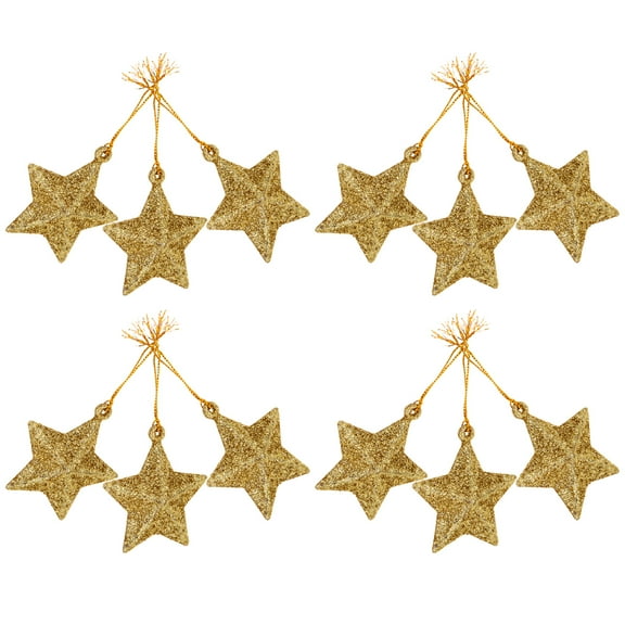 24 Pieces Christmas Tree Decorations Star Hanging Ornaments for Holiday Festive Decor
