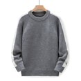 thumbnail image 3 of kakina CMSX Mens Oversized Vintage Knitted Sweater Clearance,Casual Solid Color Side Striped Long Sleeve Sweater Woven Crewneck Pullover Knitted Sweater, 3 of 8