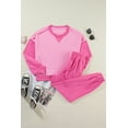 thumbnail image 4 of Women's Bonbon Contrast Patchwork Pullover and Drawstring Joggers Set, 4 of 12