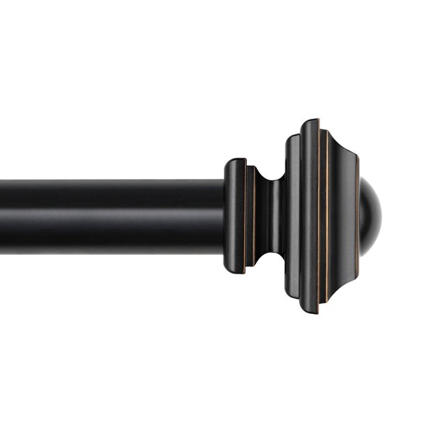 Barra de Cortina KAMANINA Ajustable 83-110" Metal Negro