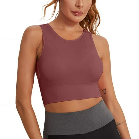 

HSMQHJWE Jogging Bras for Women Women s Longline Sports Bra High Impact Yoga Tops Built In Bra Crop Top Sports Bra Wireless Racerback Bra Womens Low Cut Sports Bra