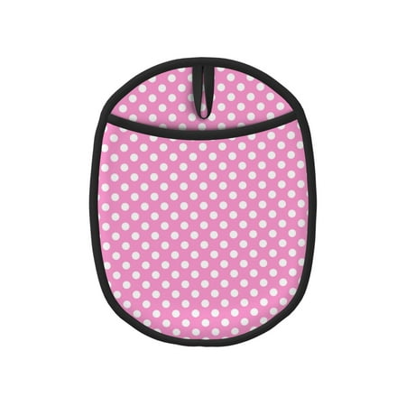 

vintage polka dots pink Pot Holders for Kitchen - Heat Resistant Oven Mitts Hot Pads with Pocket Non Slip Silicone Pot Holders Cuteness Hanging Loop Potholders for Kitchen Baking