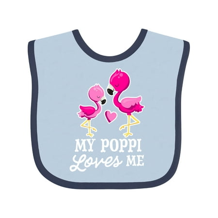 

Inktastic My Poppi Loves Me with Two Flamingos Gift Baby Boy or Baby Girl Bib