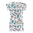 thumbnail image 4 of Mercatoo Toddler Girl Short Sleeve Round Neck Hair Dryer Scissors Print Dress Girls Summer Casual Beach Dress 3 to 12 Year, 4 of 6