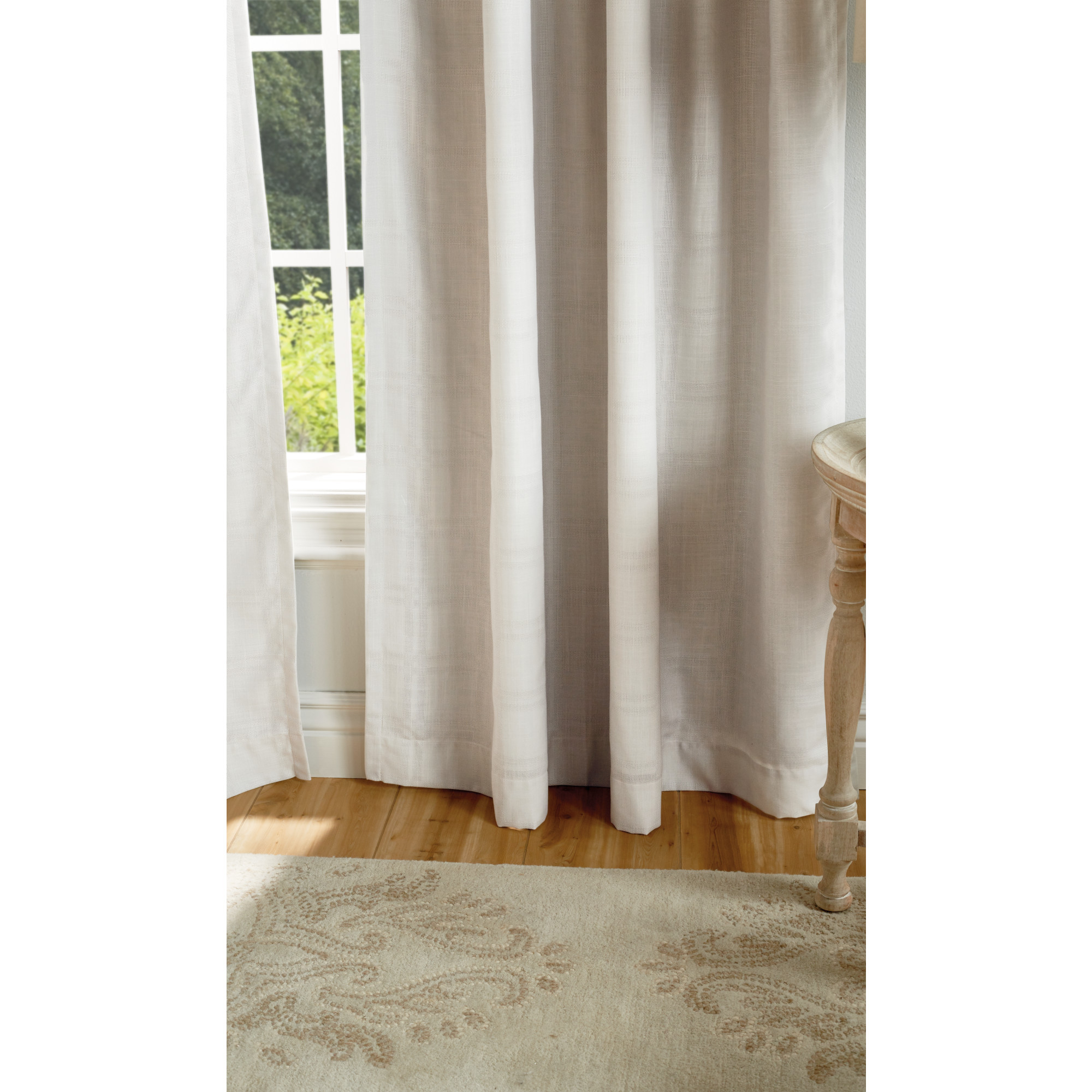 Martha Stewart Bedford Woven Plaid Curtain Panel Pair, Back Tab, Blackout, Indoor, Adult, 2 Piece Set, 50"x 84"