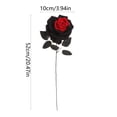 thumbnail image 4 of 1 PC Black and Red Halloween Artificial Rose, Halloween Black Burgundy Artificial Rose, Long Stem Realistic Silk Rose for Gothic Decoration, Dark Dead Rose Bouquet for Centerpiece Arrangement, 4 of 6